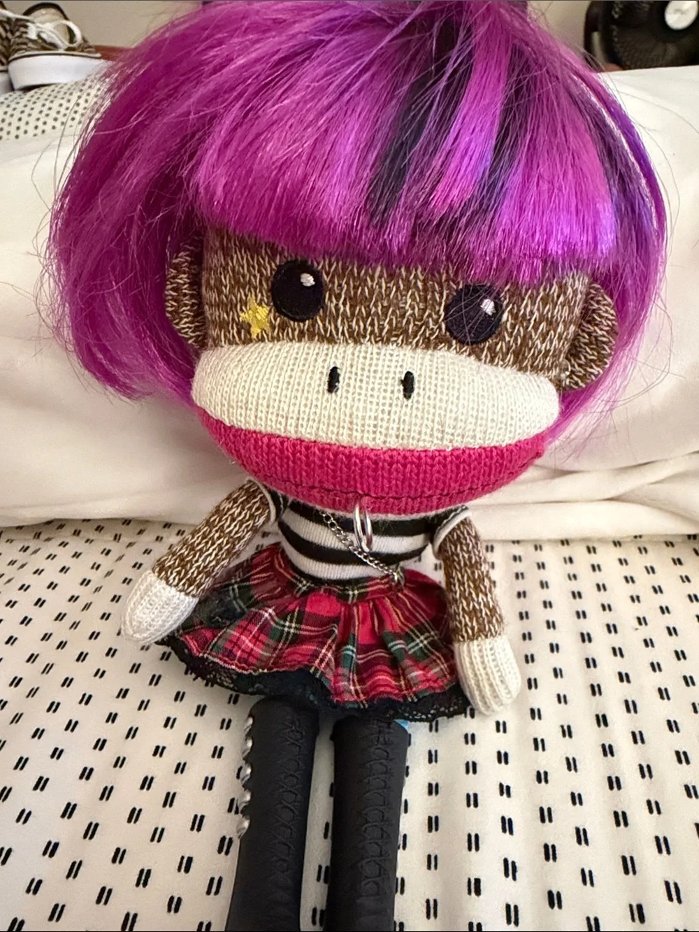 Planet Sock “Magenta  Beetsch” Monkey Punk Rocker Girl Doll.